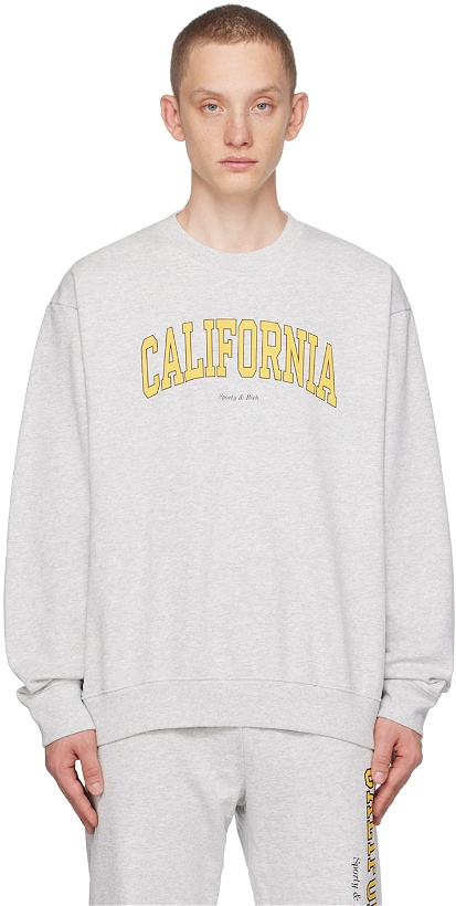 Photo: Sporty & Rich Gray 'California' Sweatshirt