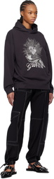 GANNI Black Isoli Heart Oversized Hoodie