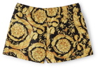 Versace Baby Black & Gold Barocco Swim Shorts