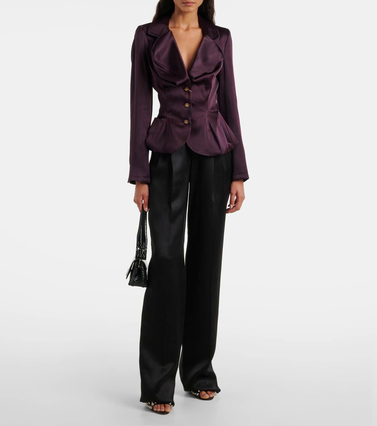 Vivienne Westwood Orb striped ruffled jacquard blazer Vivienne