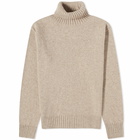 Universal Works Men's Eco Wool Roll Neck Knit in Oatmeal