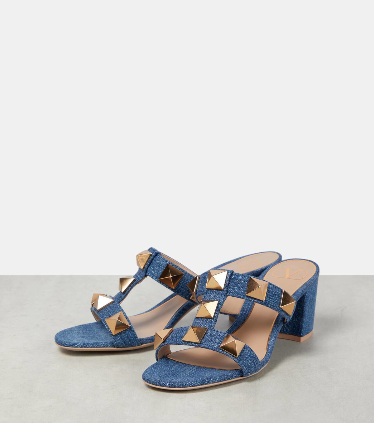 Valentino Garavani Roman Stud denim sandals
