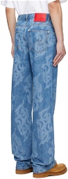 KUSIKOHC Blue Graphic Jeans