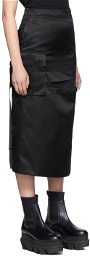 sacai Black Polyester Midi Skirt