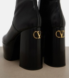 Valentino Garavani Fawcette leather platform ankle boots