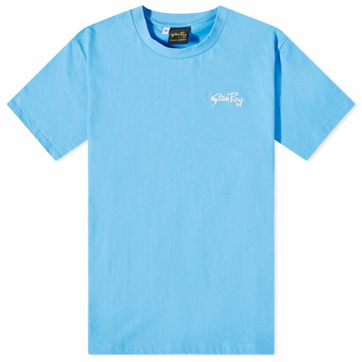 Photo: Stan Ray Men's Gold Standard T-Shirt in Gulf Blue/Natural