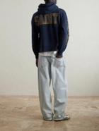 SAINT MXXXXXX - Saint College Printed Cotton Hoodie - Blue