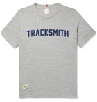 TRACKSMITH - Grayboy Mélange Logo-Print Cotton-Blend Jersey T-Shirt - Blue