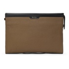 Paul Smith Taupe Leather Signature Stripe Document Pouch