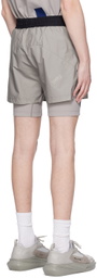 Templa Gray Layered Track Shorts