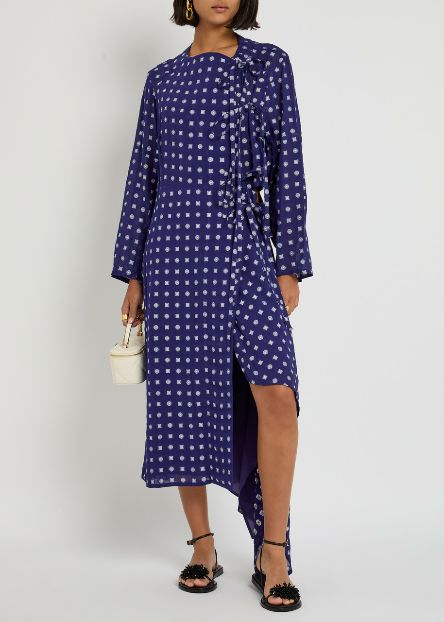 tory burch blue dress Tory Burch Women's Balloon Sleeve Tunic Dress