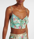 Camilla Gathered floral silk bralette