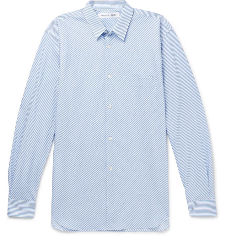 Photo: Comme des Garçons SHIRT - Striped Cotton-Poplin Shirt - Men - Light blue