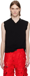 Marni Black Cotton V-Neck Vest