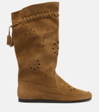 Isabel Marant Welky laser-cut suede mid-calf boots