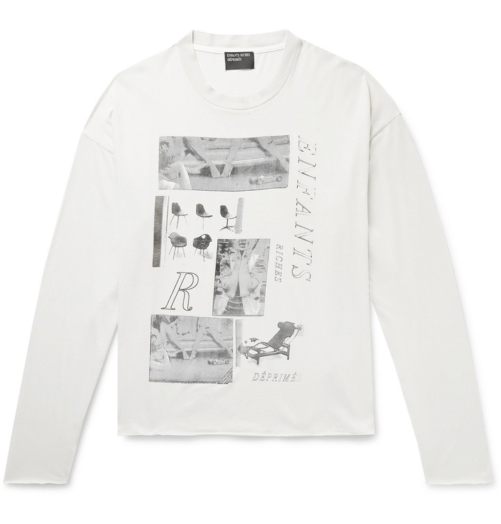 Photo: Enfants Riches Déprimés - Oversized Printed Cotton-Jersey T-Shirt - Neutrals