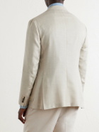 Canali - Kai Herringbone Wool, Linen and Silk-Blend Blazer - Neutrals