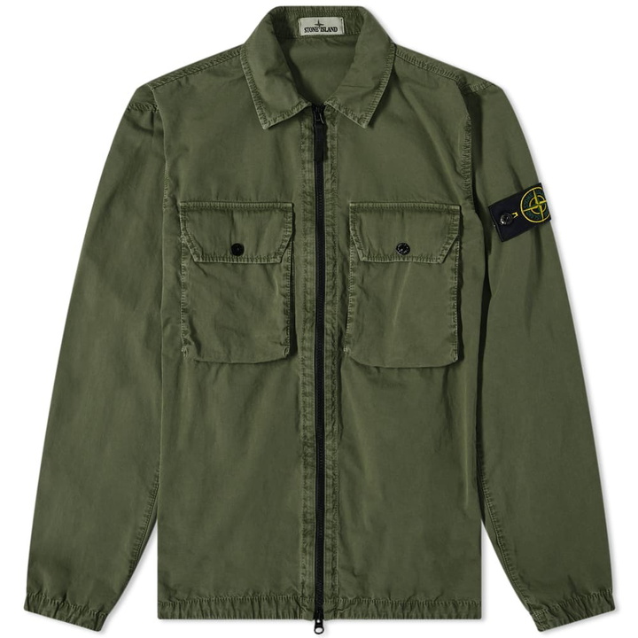 Photo: Stone Island 2 Pocket Brushed Cotton Shirt Jacket