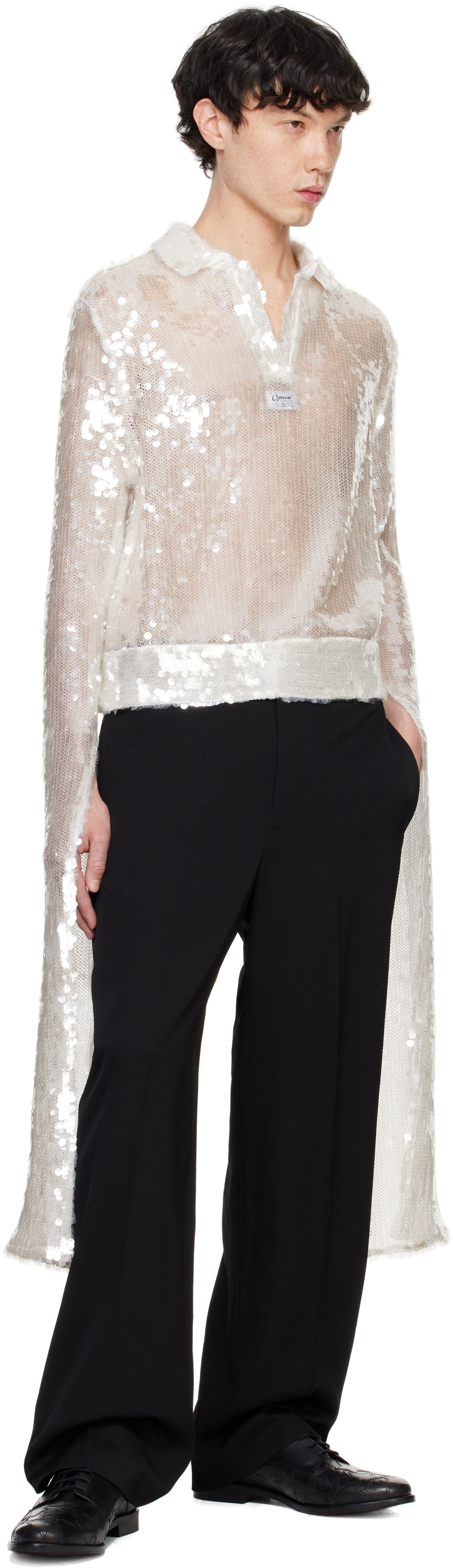 Coperni White Knotted Sequins Polo