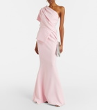Safiyaa Elyna one-shoulder crêpe gown