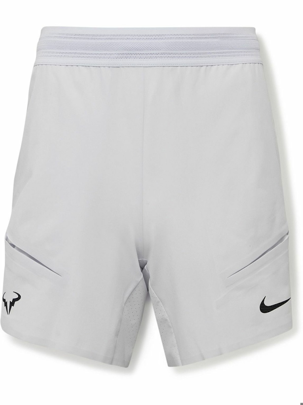 Photo: Nike Tennis - NikeCourt Rafa Straight-Leg Dri-FIT ADV Tennis Shorts - Gray