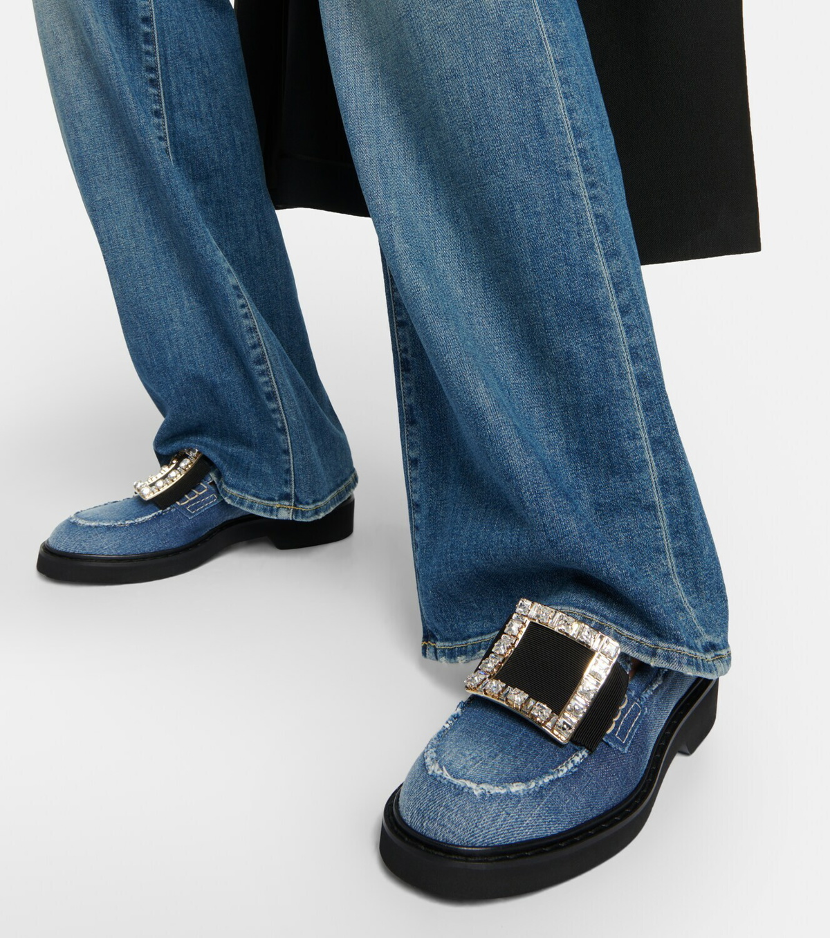 Roger Vivier Viv' Go-Thick Metal Buckle Loafers