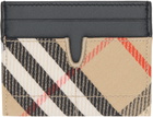 Burberry Beige & Black Check Snip Card Holder