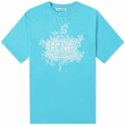 Acne Studios Men's Extorr Devil Logo T-Shirt in Fluo Blue