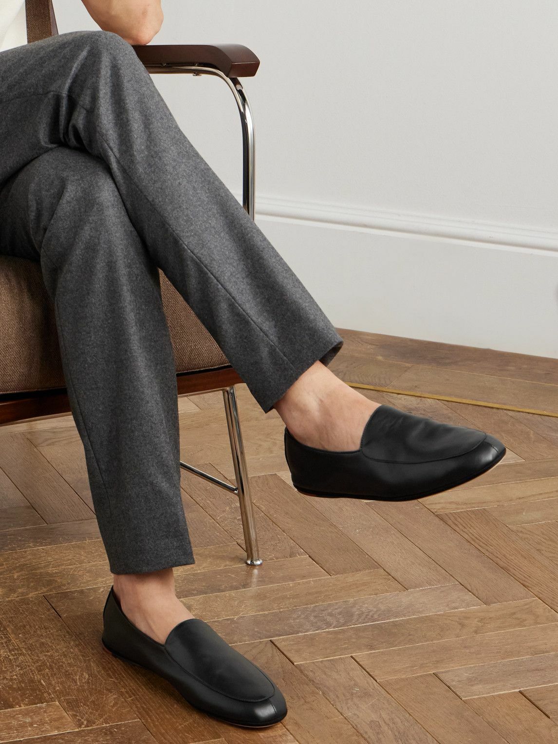 Loro Piana - Anton Walk Leather Loafers - Black