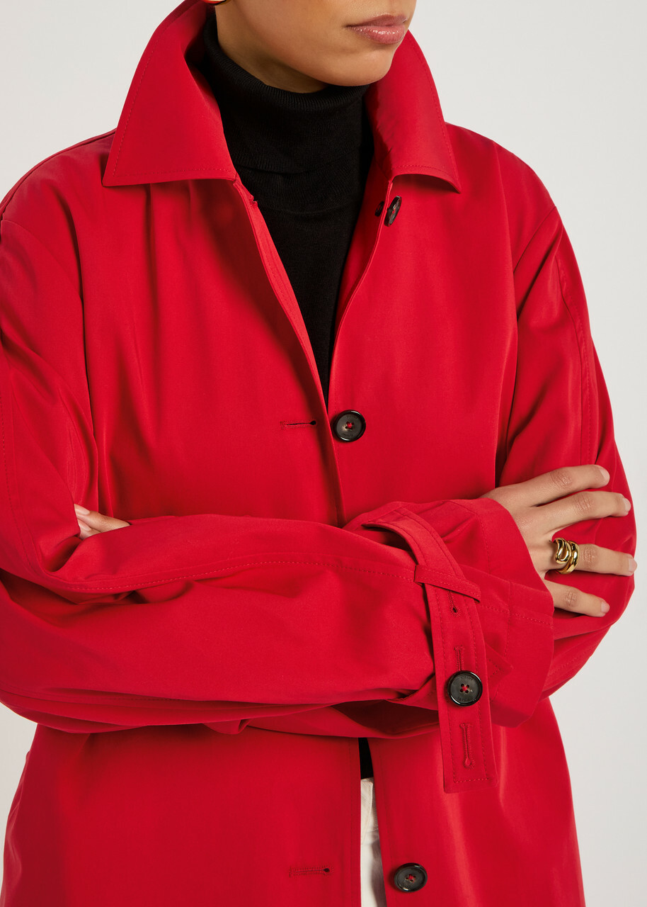 Toteme Belted Cotton Trench Coat Red