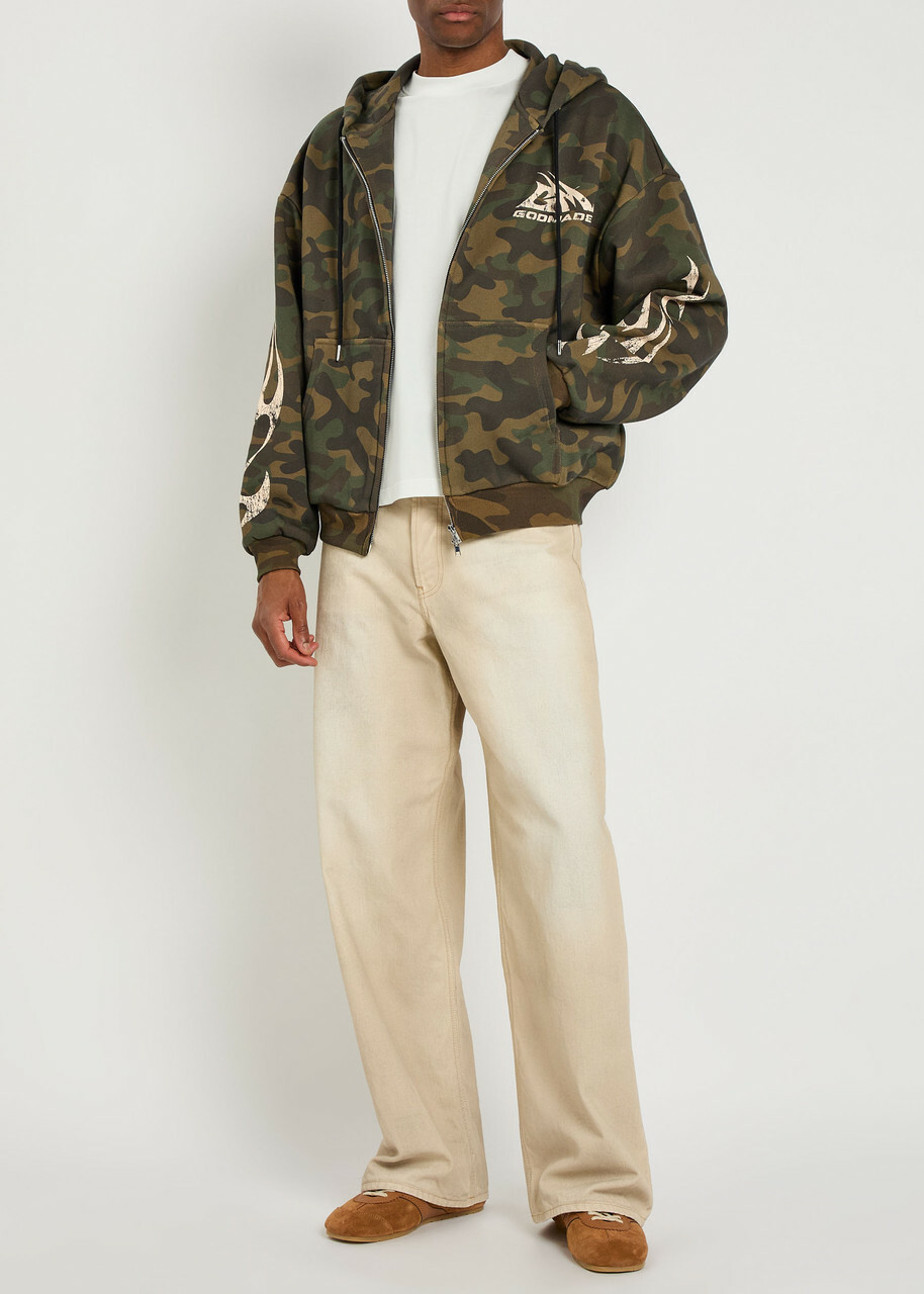 God Made Military Camouflage Hooded Cotton Sweatshirt Multicoloured 1