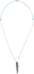 Isabel Marant Blue & Silver Feather Necklace