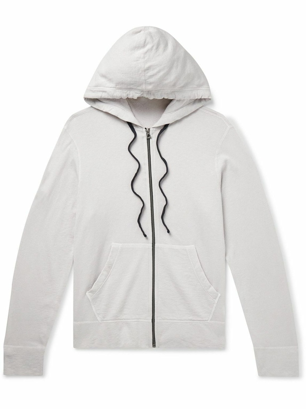 Photo: James Perse - Cotton-Jersey Zip-Up Hoodie - Gray