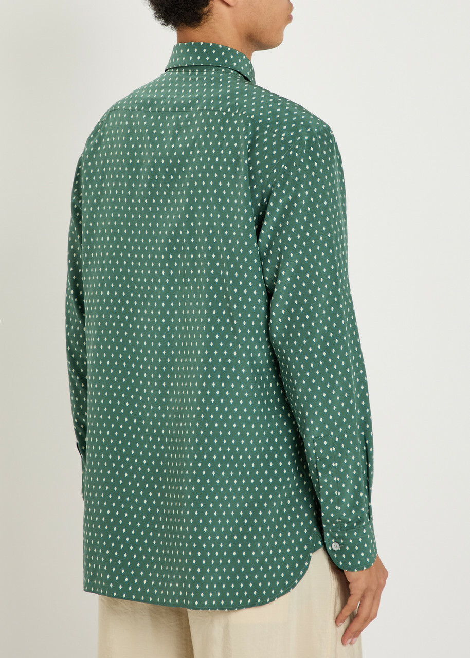 Tom Ford Diamond-print Silk Shirt Multicoloured 1