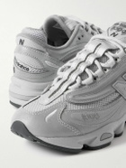 New Balance - M1000 Embroidered Faux Leather and Mesh Sneakers - Silver