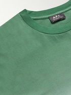 A.P.C. - Marius Logo-Print Dip-Dyed Cotton-Jersey T-Shirt - Green