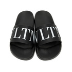 Valentino Black and White Valentino Garavani VLTN Slides