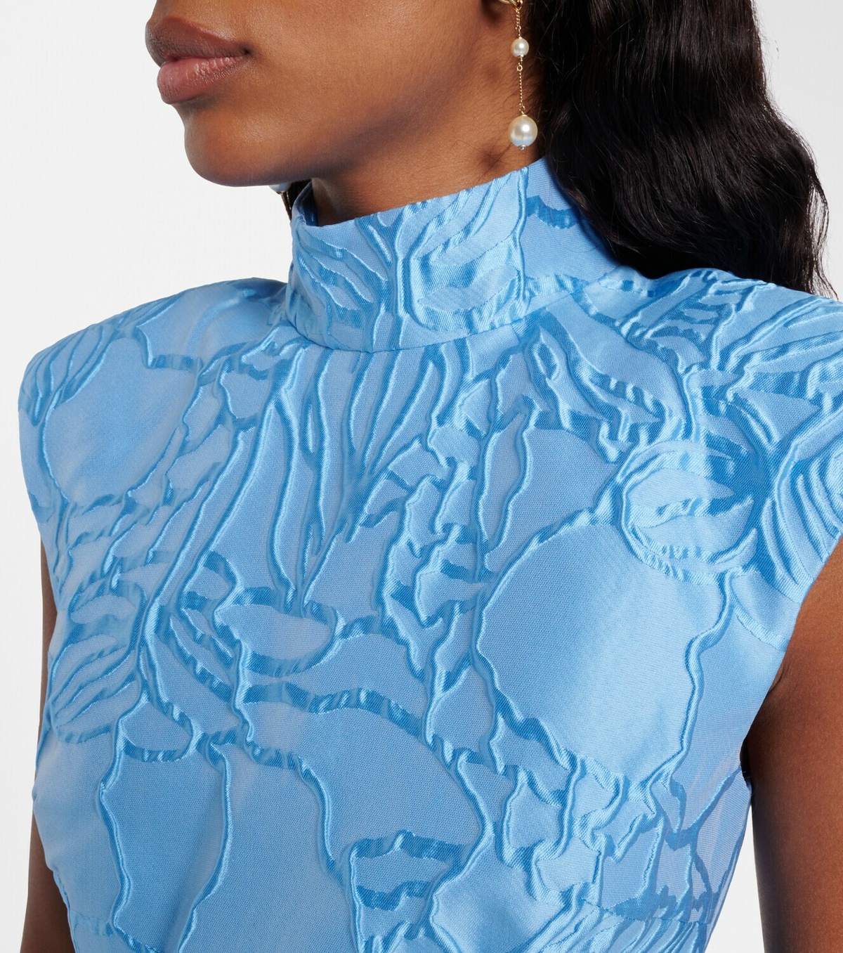 Rebecca Vallance Aegir belted jacquard midi dress