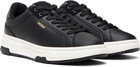 Hugo Black Faux-Leather Trainer Sneakers
