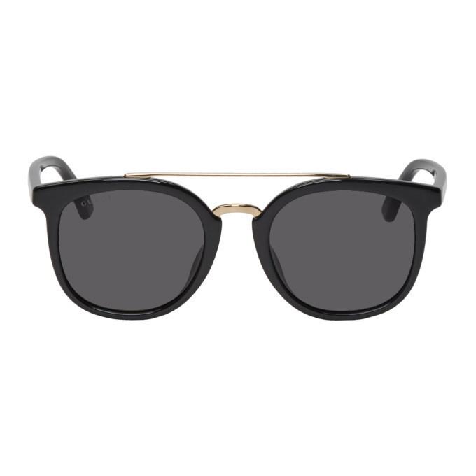 Photo: Gucci Black Round Combination Sunglasses