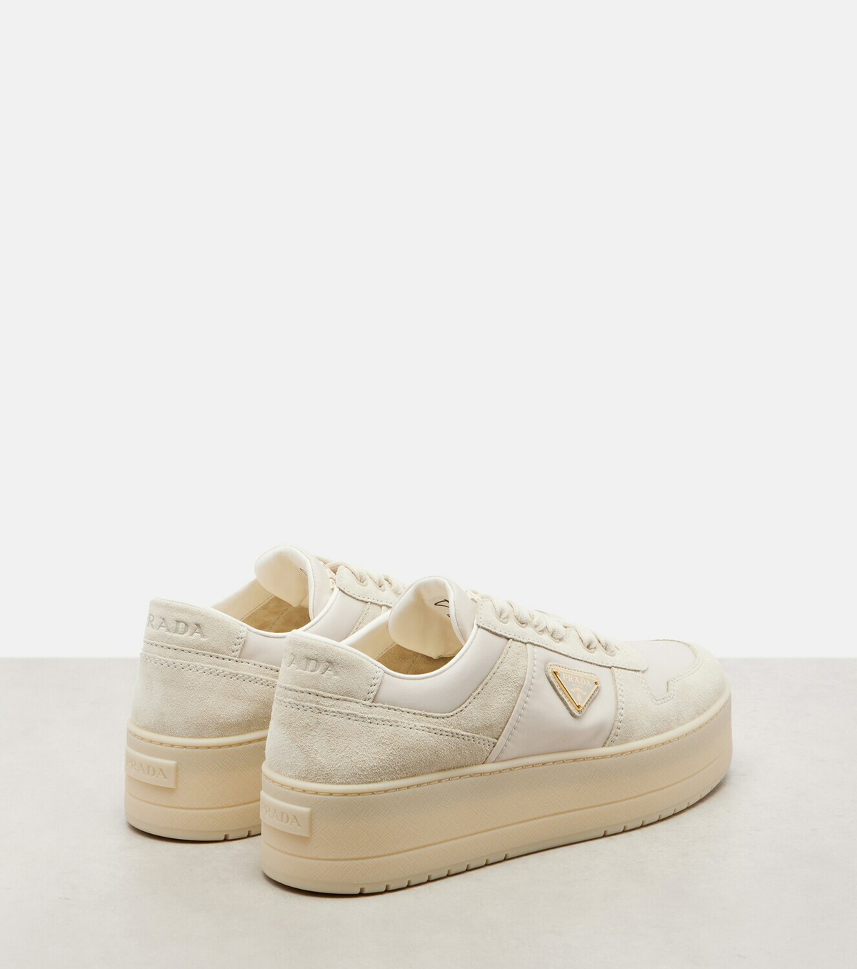Prada Downtown Bold Re-Nylon and suede sneakers