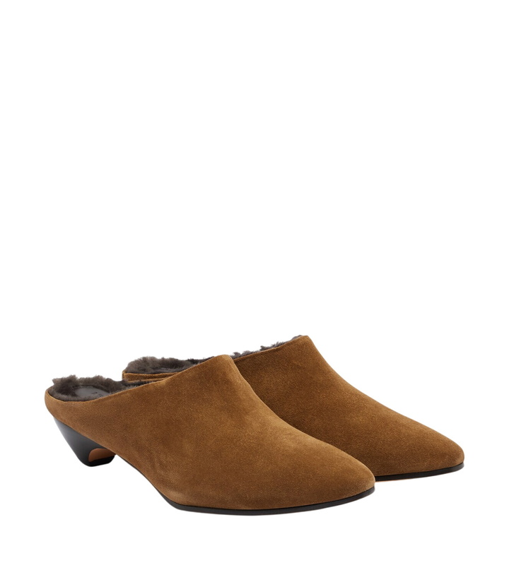 Photo: Le Monde Béryl Allegra shearling-lined suede mules