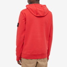 Stone Island Men's Brushed Cotton Popover Hoody in Red
