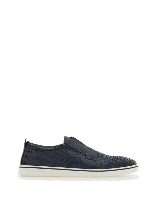 Photo: Ferragamo Mens Derby slip-on in Blue