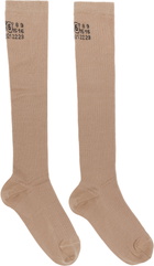 MM6 Maison Margiela Tan Knee-High Socks
