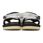 Suicoke Black and White Cel-V Sandals