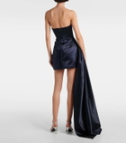 Alex Perry Asymmetric cotton and silk corset dress