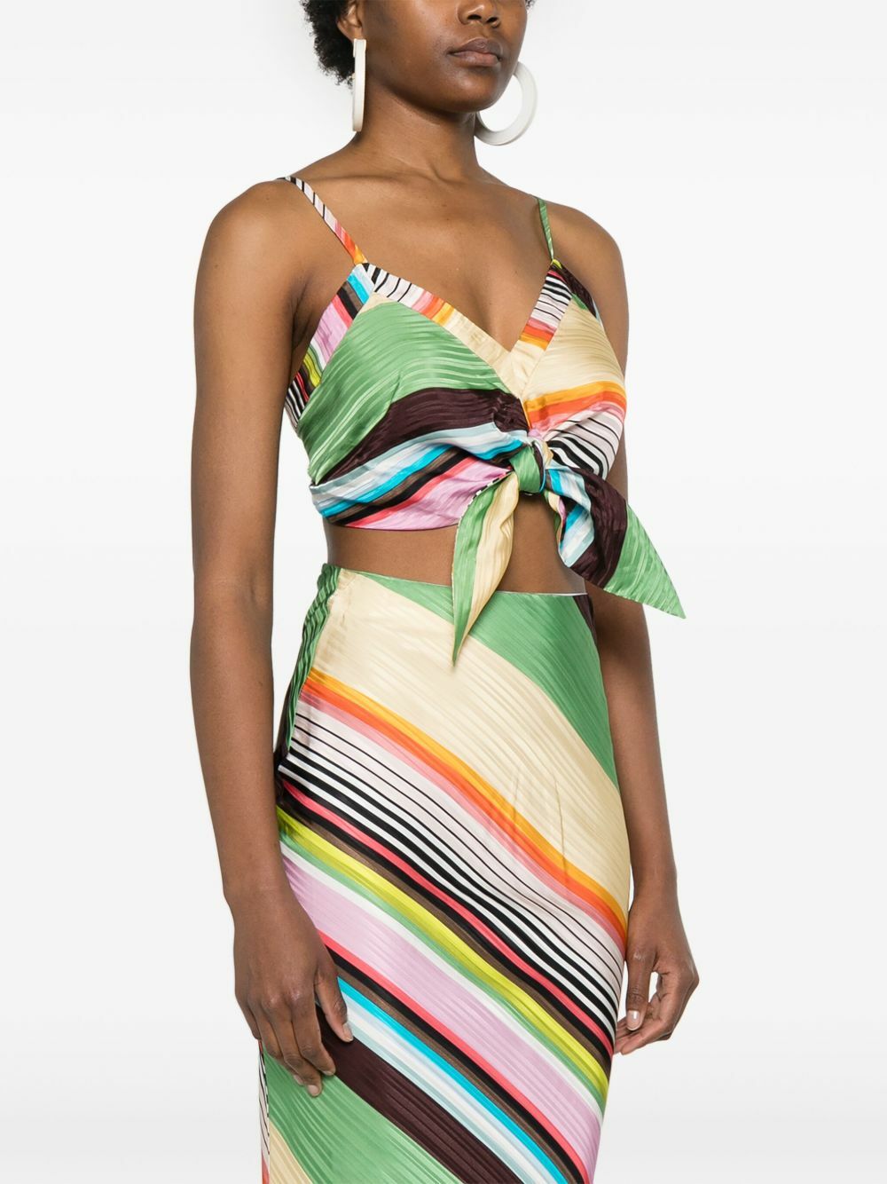 Christopher John Rogers Multicolour Striped Cropped Top