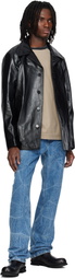 MMIC Black Boulevard Leather Coat