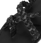 SAINT LAURENT - Neil Braided Leather Sandals - Black